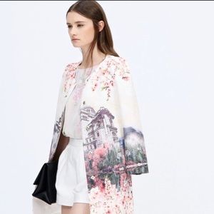 NWOT floral printed coat